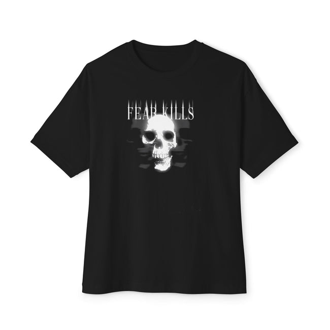 Fear Kills Unisex Oversized Boxy Tee, Casual Streetwear, Grunge Style, Gift for Friends, Trendy Fashion