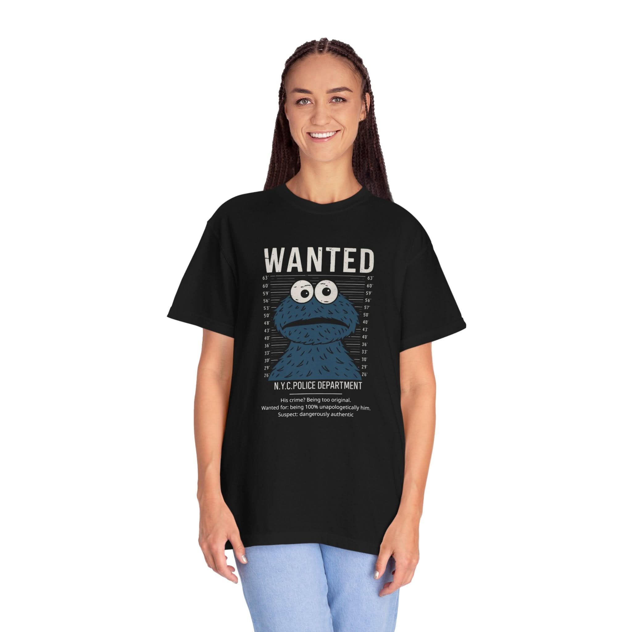 Wanted Sesame Monster T-Shirt, Funny Graphic Tee .