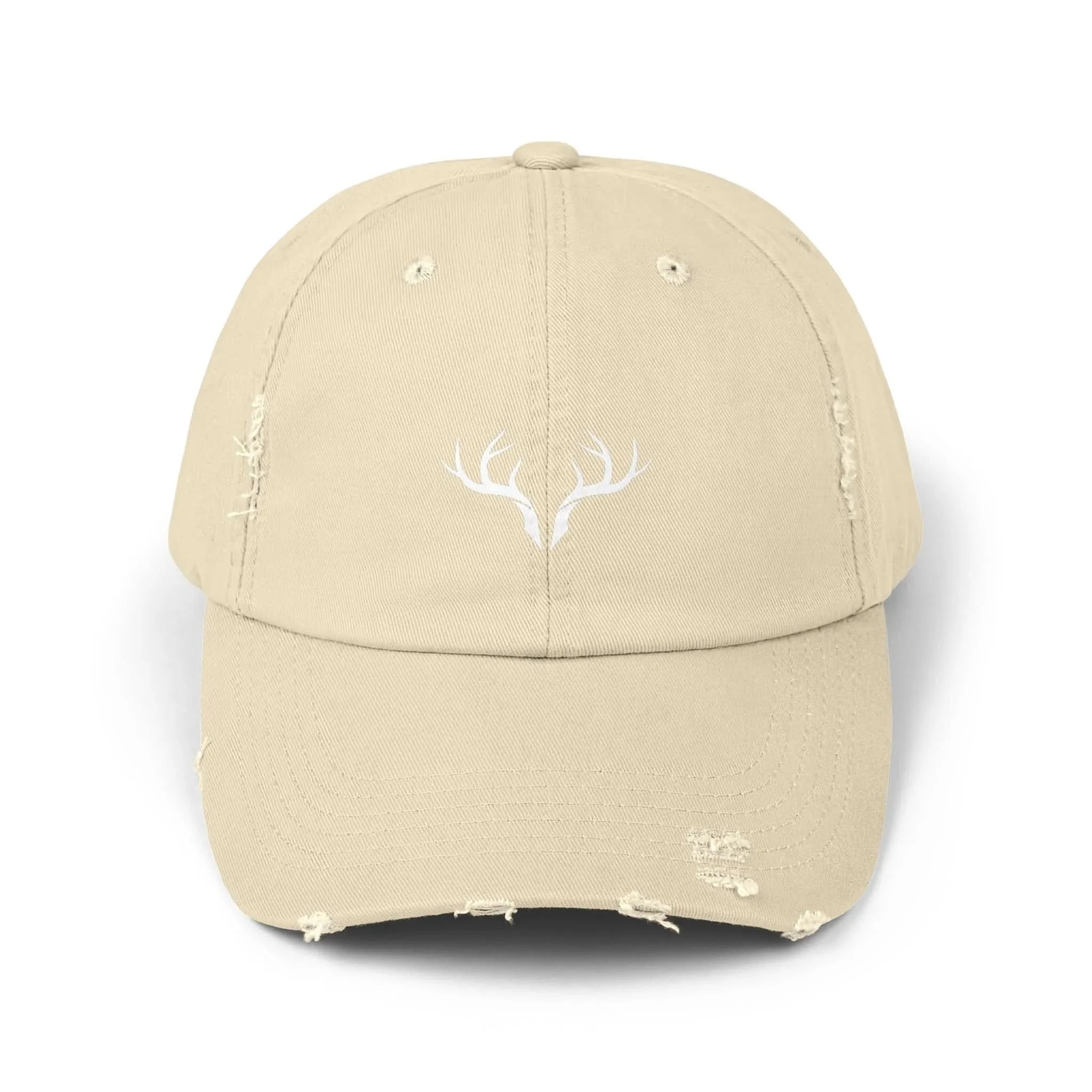 Distressed Antler Cap - Unisex Baseball Hat, Casual Outdoor Style, Gift for Nature Lovers, Birthday & Holidays