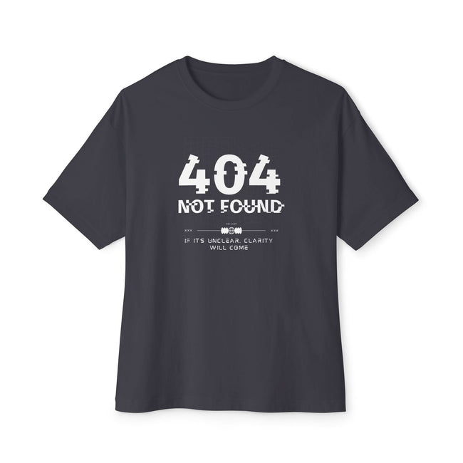 404 Not Found Tee - Unisex Oversized Boxy Tee, Trendy Black Tee