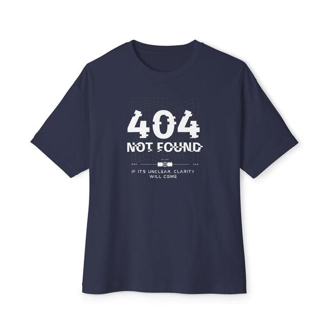 404 Not Found Tee - Unisex Oversized Boxy Tee, Trendy Black Tee