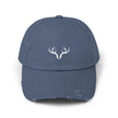 Distressed Antler Cap - Unisex Baseball Hat, Casual Outdoor Style, Gift for Nature Lovers, Birthday & Holidays