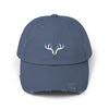 Distressed Antler Cap - Unisex Baseball Hat, Casual Outdoor Style, Gift for Nature Lovers, Birthday & Holidays