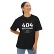 404 Not Found Tee - Unisex Oversized Boxy Tee, Trendy Black Tee
