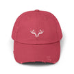 Distressed Antler Cap - Unisex Baseball Hat, Casual Outdoor Style, Gift for Nature Lovers, Birthday & Holidays