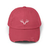 Distressed Antler Cap - Unisex Baseball Hat, Casual Outdoor Style, Gift for Nature Lovers, Birthday & Holidays