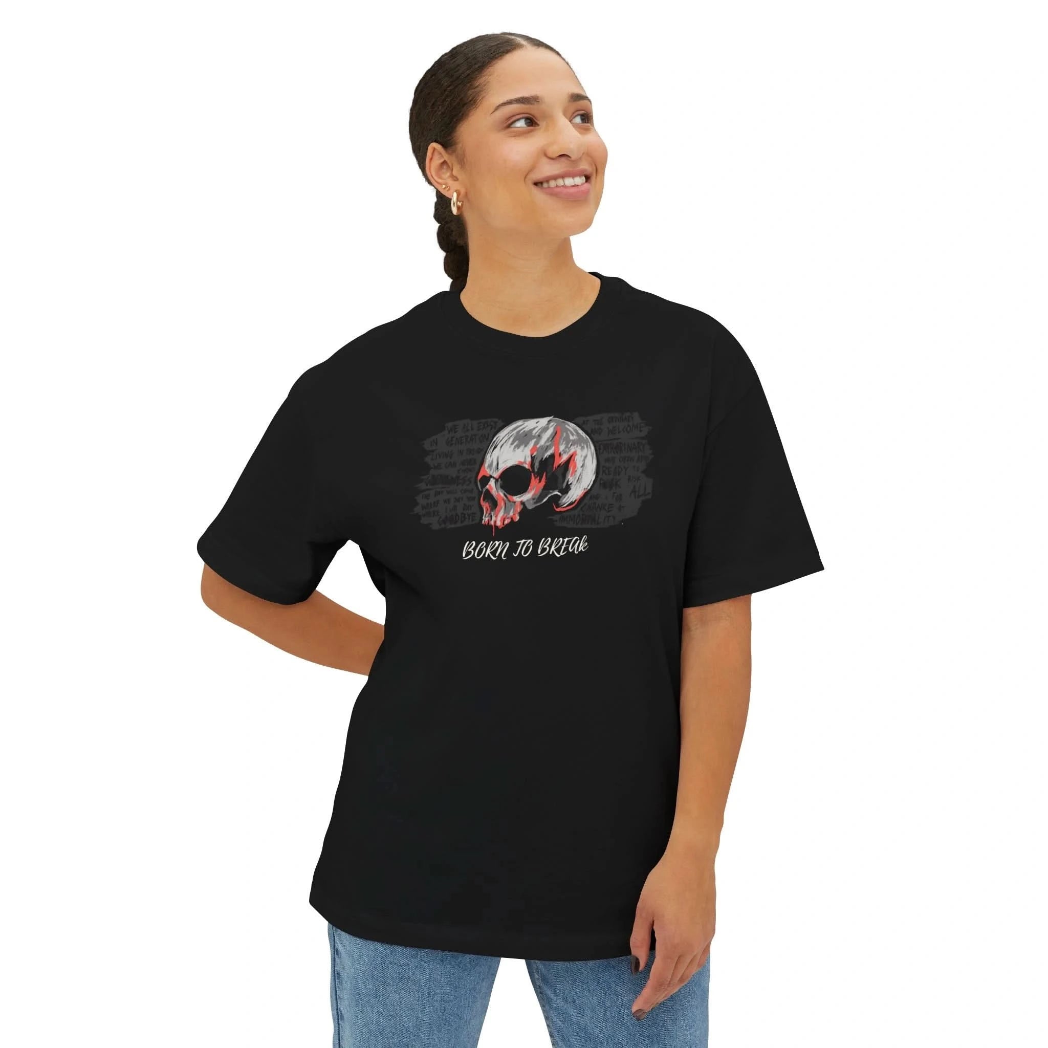 Edgy Graphic Tee, Born to Die Oversized T-Shirt for Casual Wear, Unisex Fashion, Alternative Style, Goth Aesthetic, Everyday Comfort