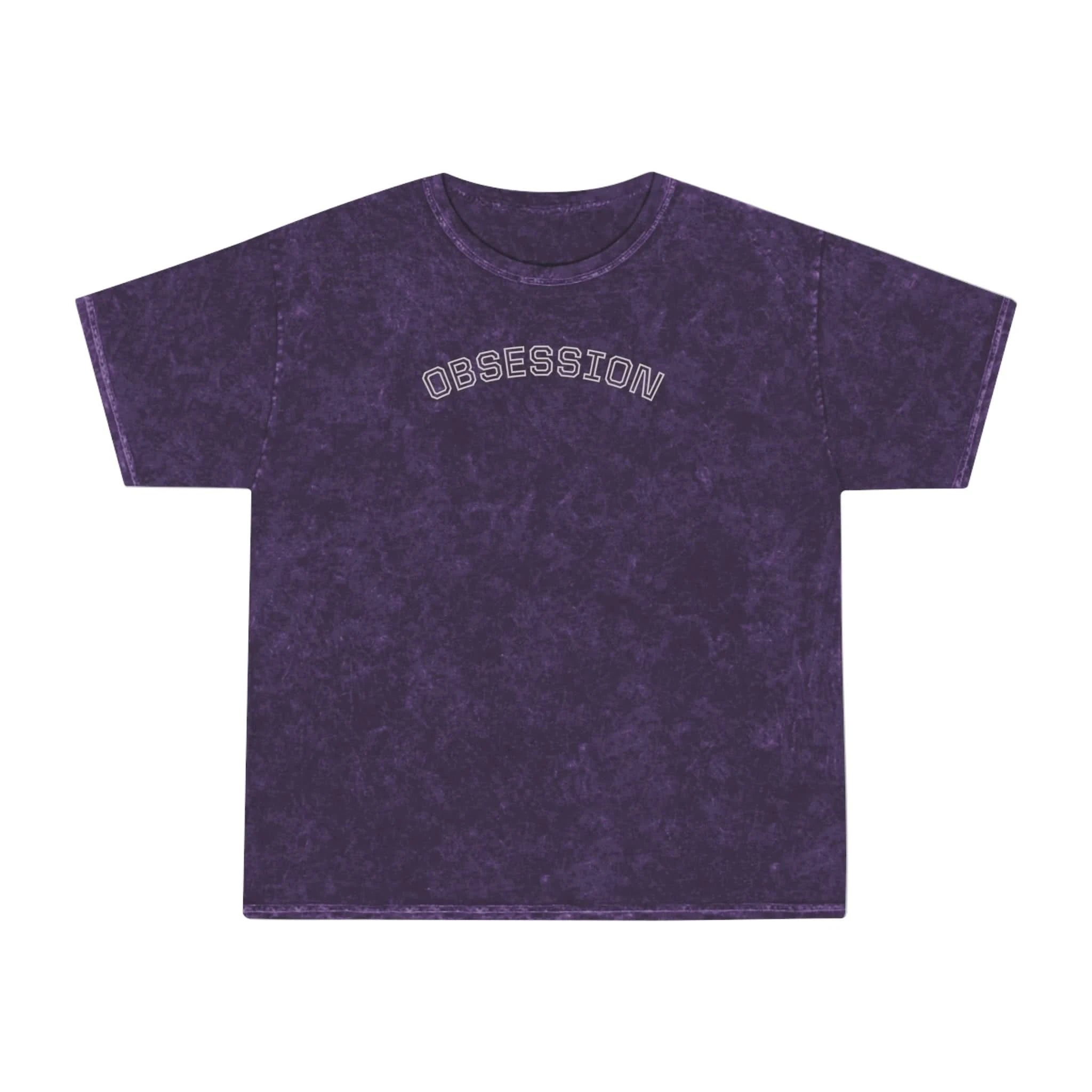 Unisex Mineral Wash T-Shirt, Obsession Graphic Tee, Vintage Style Shirt,Trendy Fashion Statement