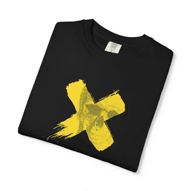 Vibrant Unisex Garment-Dyed T-Shirt with Bold Yellow Design, Trendy Fashion