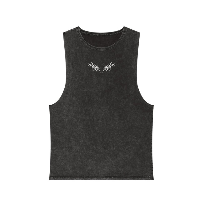 Trendy Unisex Stonewash Tank Top, Casual Summer Apparel