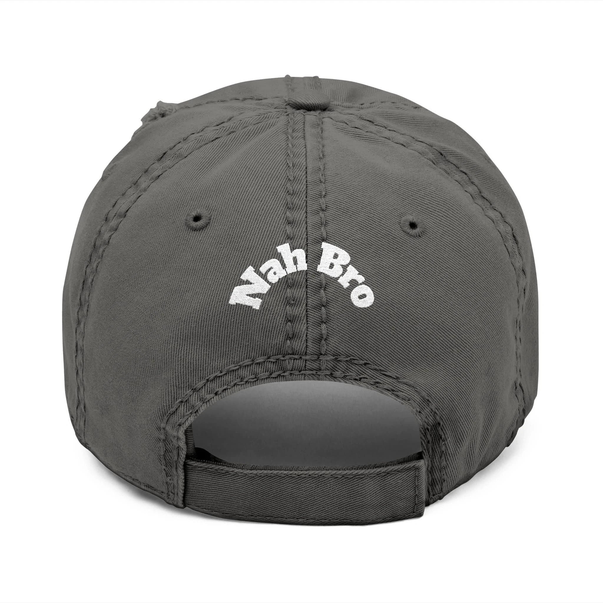 Distressed Dad Hat with 'Nah Bro' Embroidery | Casual Fashion Accessory, Gift for Dads, Trendy Cap, Everyday Wear, Outdoor Activities, [...]