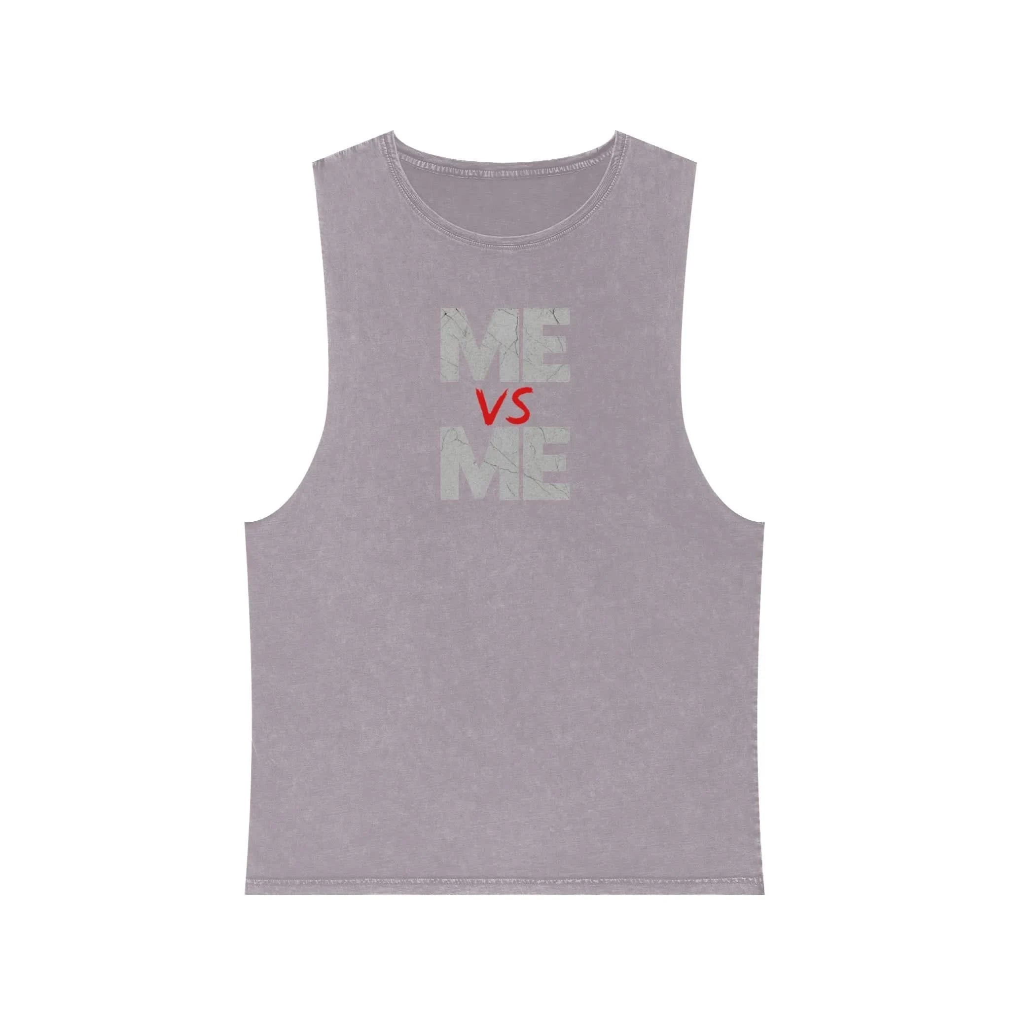 Me vs Me Unisex Stonewash Tank Top - Motivational Workout Gear, Casual Summer Apparel, Gift for Fitness Lovers, Trendy Tank, Athleisure Wear