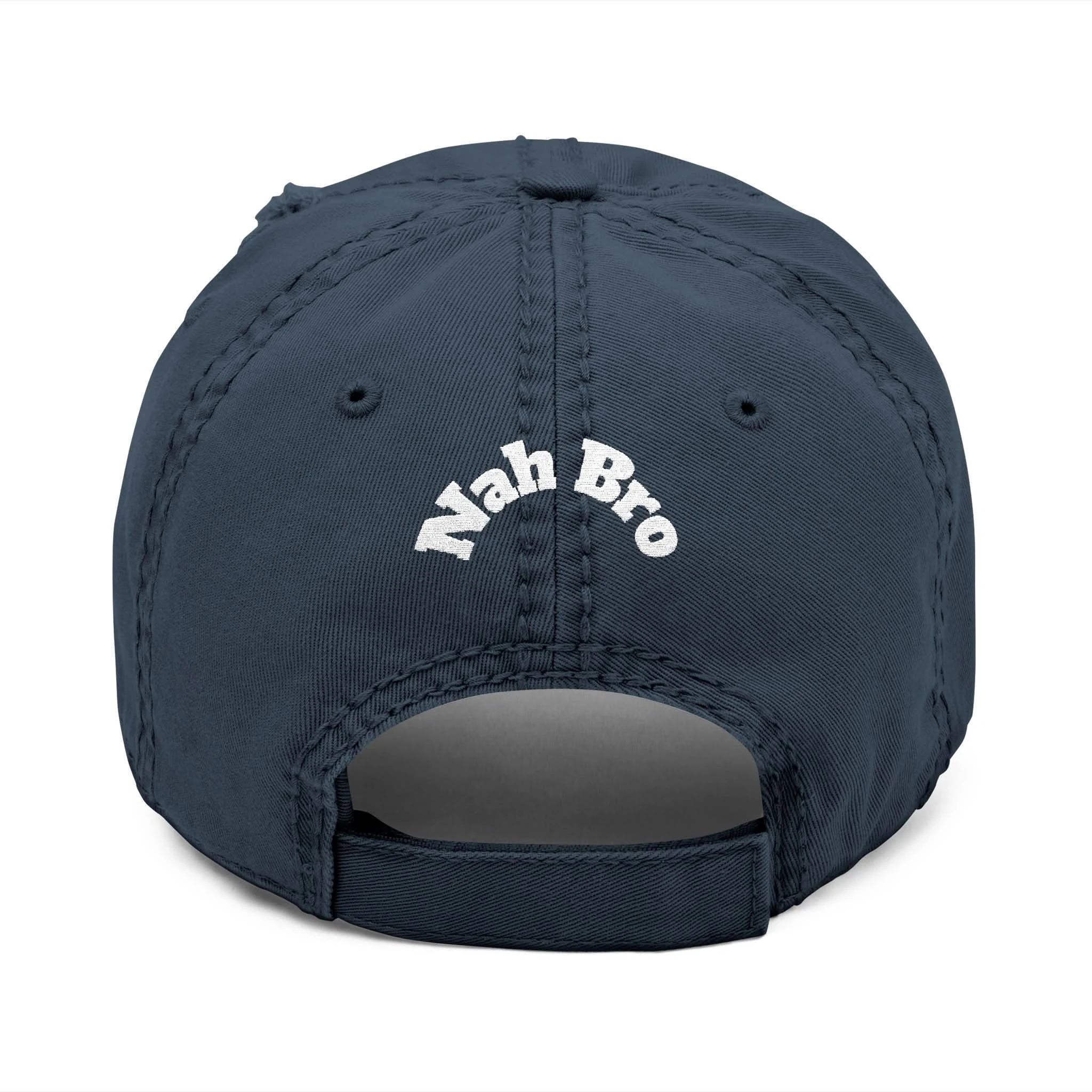 Distressed Dad Hat with 'Nah Bro' Embroidery | Casual Fashion Accessory, Gift for Dads, Trendy Cap, Everyday Wear, Outdoor Activities, [...]